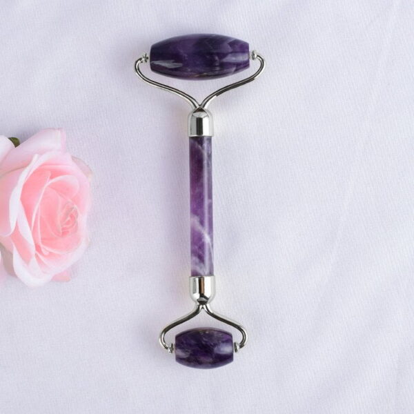 Double Head Amethyst Massage Roller With Butterfly Frame - Image 4