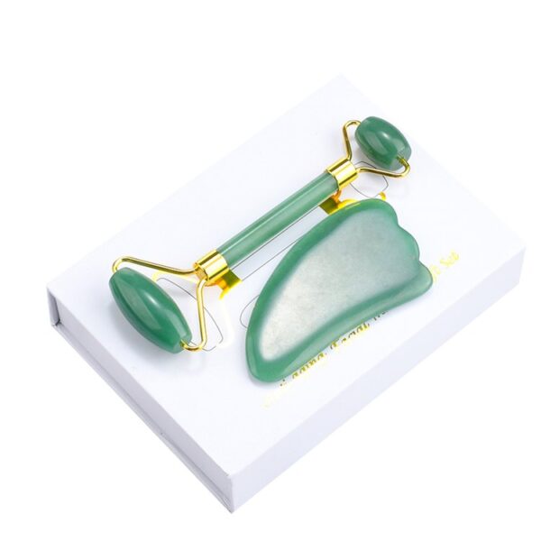 Natural Green Aventurine Roller and Horn Gua sha Massage Set