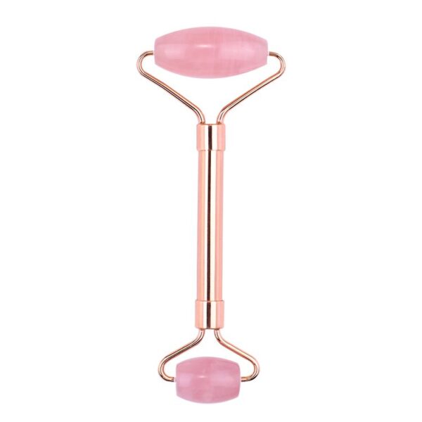 Metal Pole Rose Quartz Jade Roller