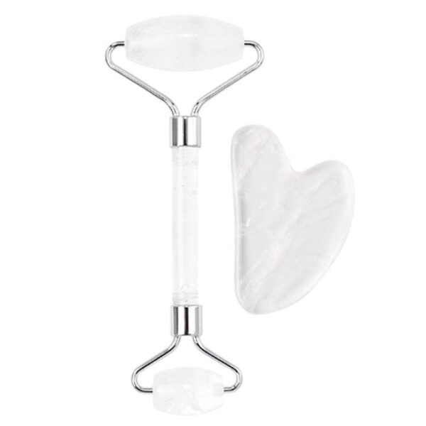 Rock Quartz Roller Guasha Set Acupuntura Therapy Back Head Foot Scraper - Image 2