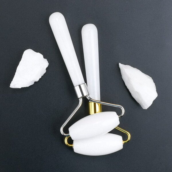 White Jade Facial Roller Massager Single Head - Image 4